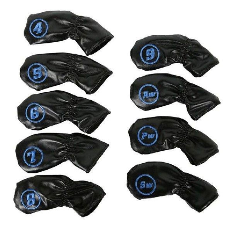 Y1UB 9Pieces Waterproof Golfs Putter Cover Golfs Iron Head - 实物图