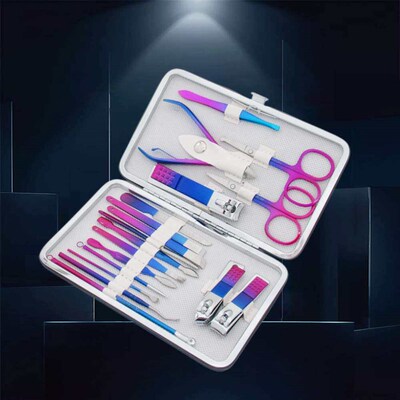 Gradient stainless steel nail clippers set pedicure knife be