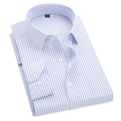 Plus Size S to 8xl formal shirts for men striped long sleeve