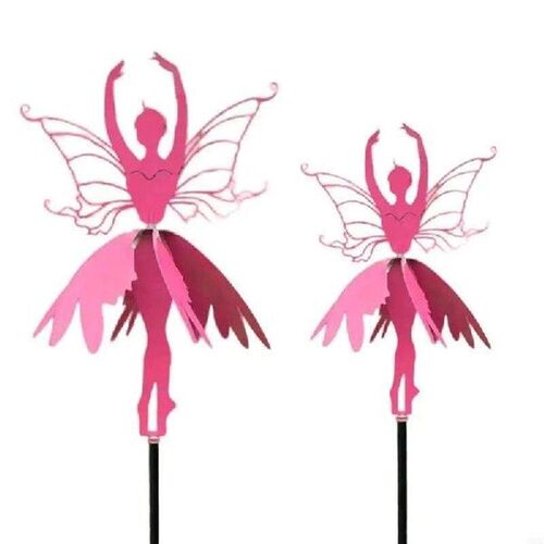 H55A Flower Fairy Wind Spinners Amidst Pinwheels Garden