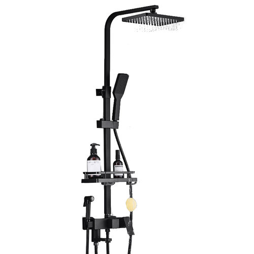 Double shower faucet set black bathroom lift shower nozzle