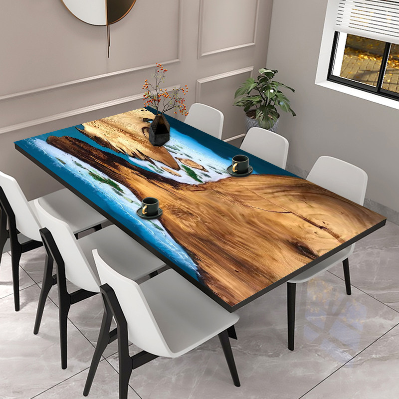 树脂河流茶几垫子防水防油防烫免洗桌布皮革茶台桌面保护垫餐桌垫,居家布艺,桌布,淘宝优惠券,粉丝福利购,淘宝优惠卷