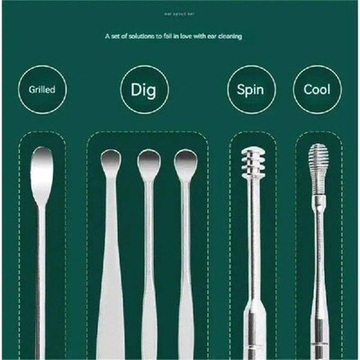 Stainless Steel Ear Picker Set Portable For Ear Puller