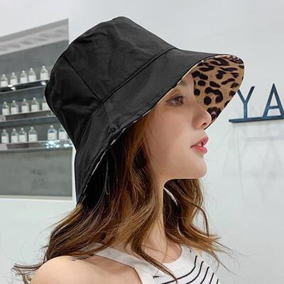 Women Leopard Print Bucket Comfortable Breathe Foldable Men