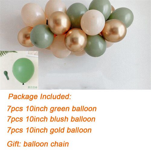 22pcs Bean Green Latex Balloons Garland Arch Kit Baby Shower