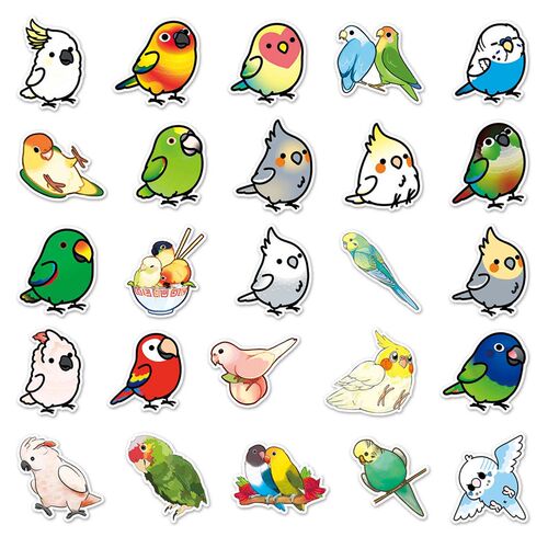 50 parrot cartoon suitcase sticker Waterproof graffiti stick