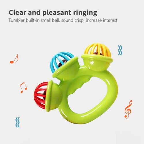 4PCS Baby Hand Rattle Ball Toys Newborn Grasping Hand Bell S