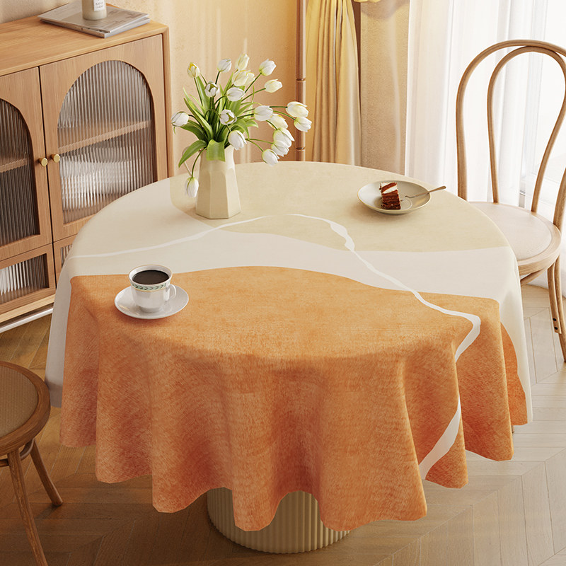 侘寂风圆桌桌布免洗防油防水垂布茶几氛围感餐桌布圆桌布圆形桌垫,居家布艺,桌布,淘宝优惠券,粉丝福利购,淘宝优惠卷