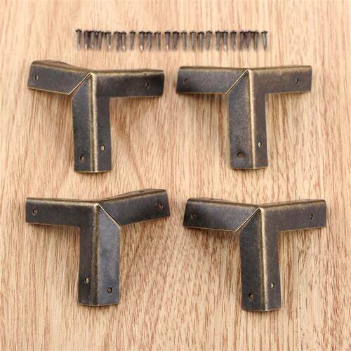 4Pcs Antique Bronze Corner Protectors Wooden Box Coner Wine