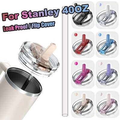For Stanley 40oz Leak-proof Flip Lid With Straw Reusable Rep