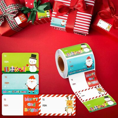 50-250pcs Merry Christmas Decorative stickers for Presents W