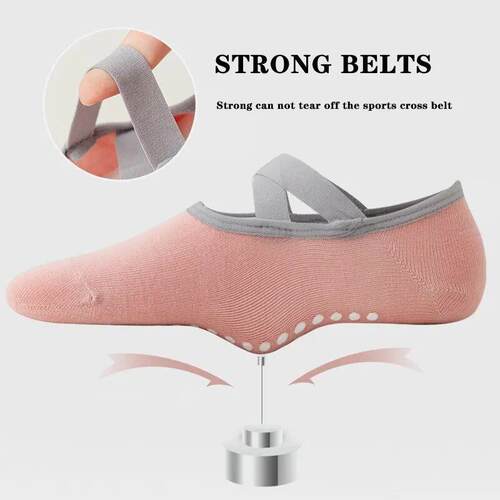 4 Pairs Non-Slip Pilates Yoga Socks for Women Breathable Bac
