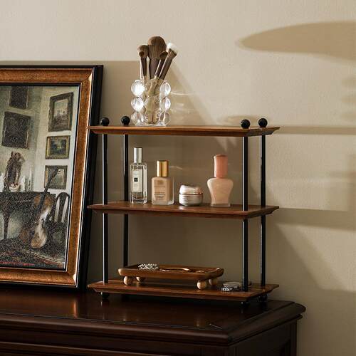Wood Display Shelf Multi Layer Desktop Cup Storage Showcase