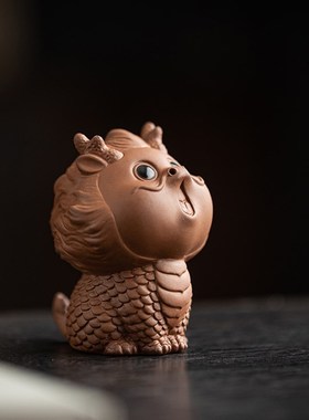 创意可爱神兽陶瓷生肖龙小摆件招财吉祥物家居书房桌面装饰工艺品