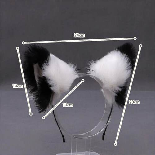 Furry Animal Cat Fox Ear Hair Hoops Party Cosplay Fur Hairba