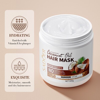 Coconut Oil Repairing Hair Mask 奶香椰子护发素椰奶味发膜500g