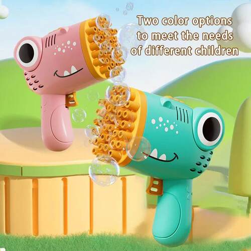 40 Hole Dinosaur Bubble Handheld Bubble Machine, Electric Bu