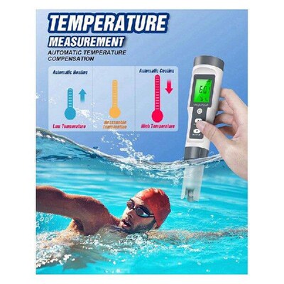 TDS/PH/Temperature 3-In-1 PH Meter For Water, 0-14 PH