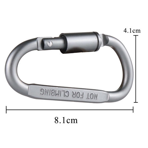 Survival D-ring Locking Carabiner Clip Set Screw Lock Hangin