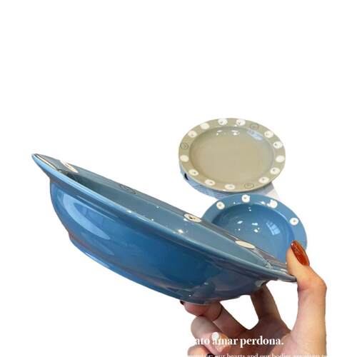 Ceramic tableware, household cute soup plate, dining plate