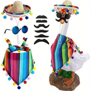 4-piece Mexican porch goose costume, 23-inch / 17-inch Lawn