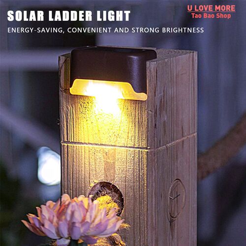 Warm White LED Solar Lamp Path Stair Outdoor Garden Lights W