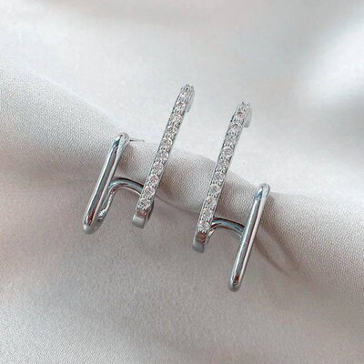2024 New Bright Crystal Luxury Korean Unusual Claw Stud Earr
