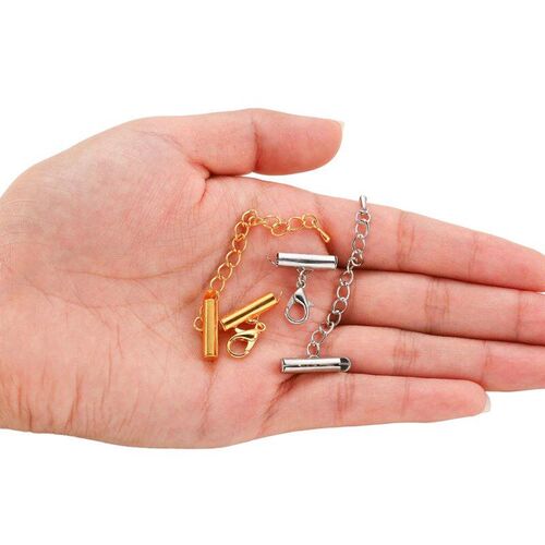 10set/lot Crimp End Beads Slide End Clasp With Chain Buckles