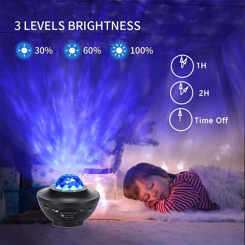 LED Star Projector Night Light Ocean Wave Galaxy Starry Sky