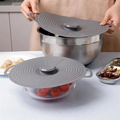 Silicone pot cover set, heat-resistant microwave cover, reus