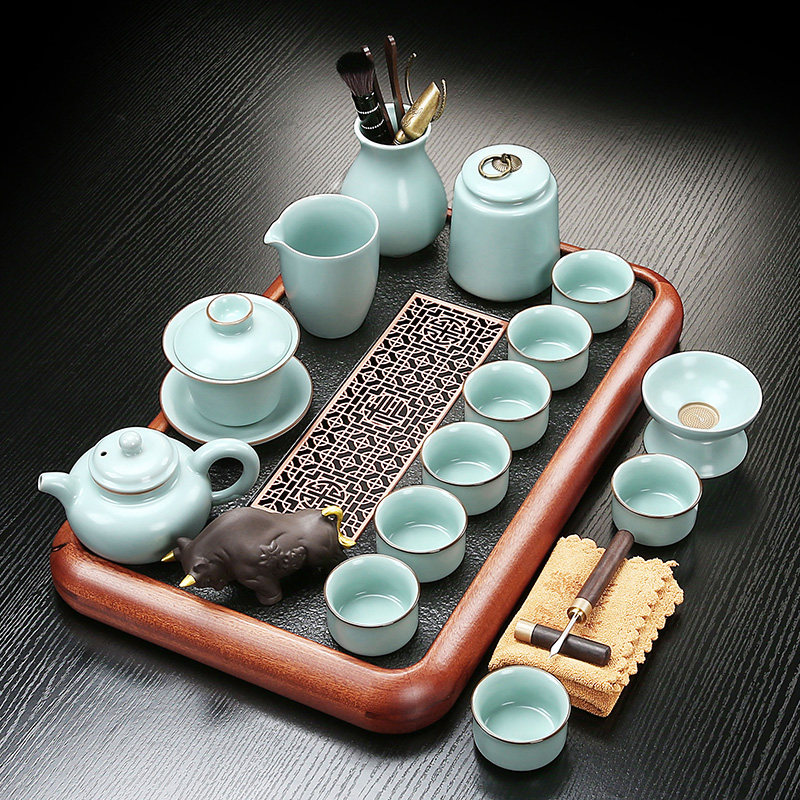 整套功夫茶具陶瓷茶壶茶杯小茶台组合干泡盘中式泡茶器家用套装