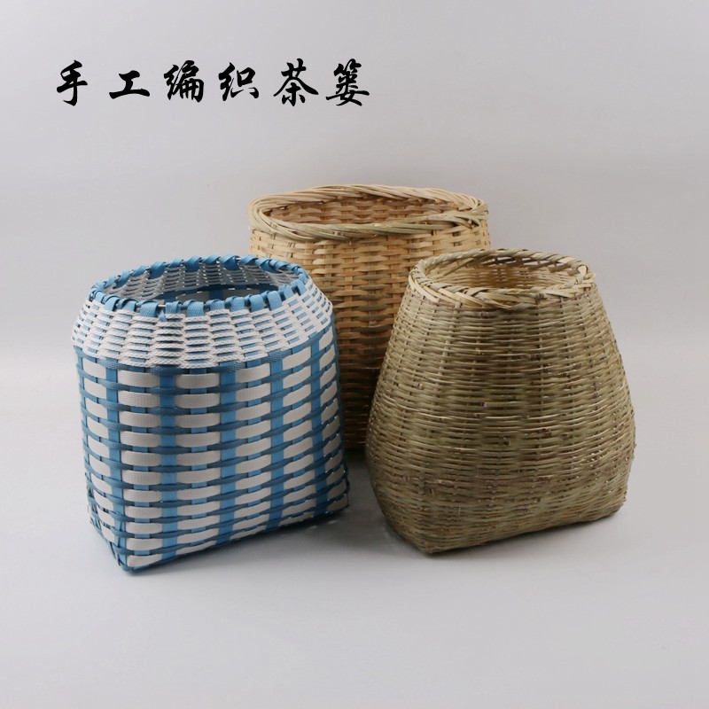 纯手工 采茶篓 背篓 竹编篮 竹篓茶竹箩篓竹筐 竹编茶叶篓 舞台