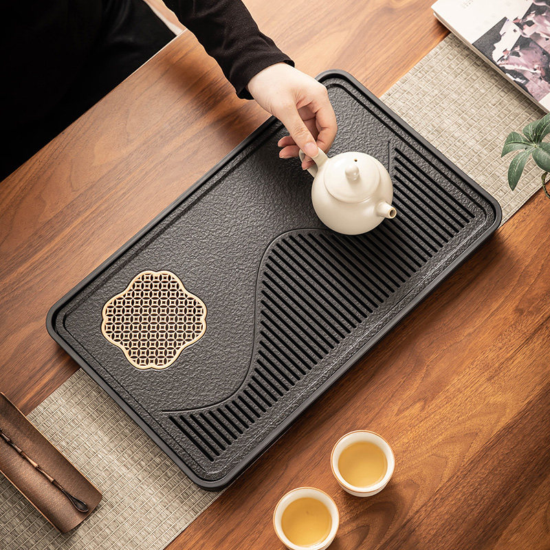仿乌金石茶盘家用干泡盘蓄排双用茶托盘功夫沥水盘小型办公室茶台,餐饮具,茶盘,淘宝优惠券,粉丝福利购,淘宝优惠卷