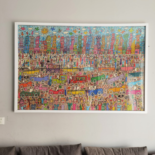 5000片画框立体相框悬浮实木框架拼图框复古挂墙送胶水配有机玻璃