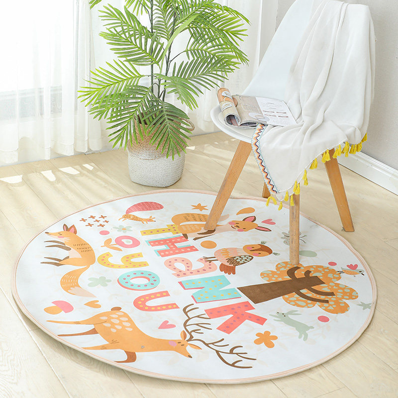卡通可爱儿童房圆形地毯帐篷地毯卧室床边加厚地垫吊篮电脑椅地垫,居家布艺,家用脚垫,淘宝优惠券,粉丝福利购,淘宝优惠卷
