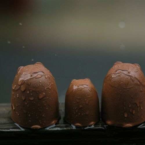 相逢一壶茶 福寅盖置 壶托  直径2.6cm  高度3.1cm 降坡段制作 虎