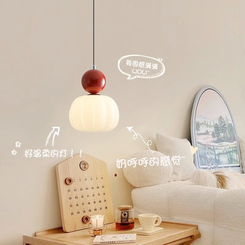奶油风卧室床头吊灯儿童房女孩温馨浪漫南瓜灯氛围灯主卧床头吊灯,家装灯饰光源,床头/玄关/吧台/过道吊灯,淘宝优惠券,粉丝福利购,淘宝优惠卷