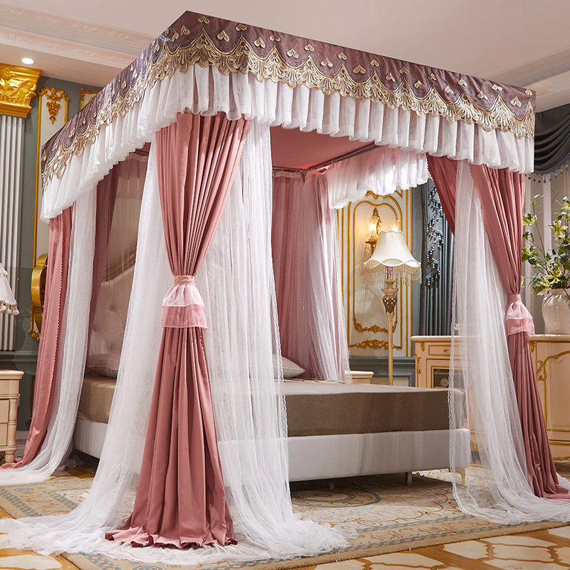 床幔春夏欧式豪华双杆双层遮光一体家用挡风少女公主系蚊帐床帘,床上用品,蚊帐,淘宝优惠券,粉丝福利购,淘宝优惠卷