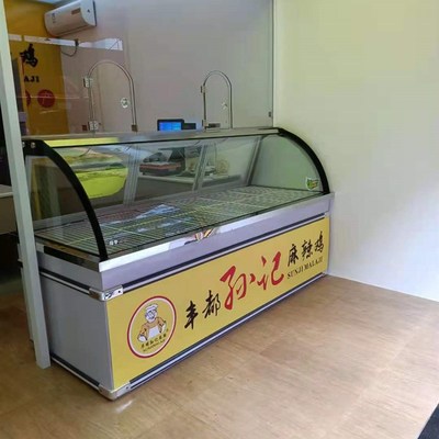 隆冬鸭脖熟食柜凉菜冷藏卤肉弧形玻璃后开定制冷冻直冷双温展示柜