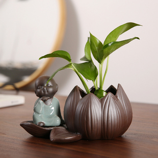 创意绿萝水培花瓶容器插花水养花盆器皿客厅桌面中式 饰品小摆件 装