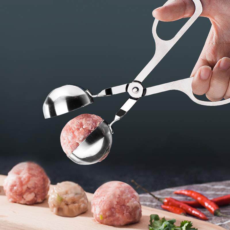 火锅不粘挖球勺模具米饭团辅食不锈钢肉丸子制作器手握式商用夹心