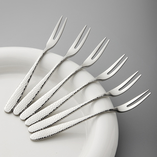 米立风物304不锈钢水果叉蛋糕叉创意家用小叉子可爱甜品叉水果签