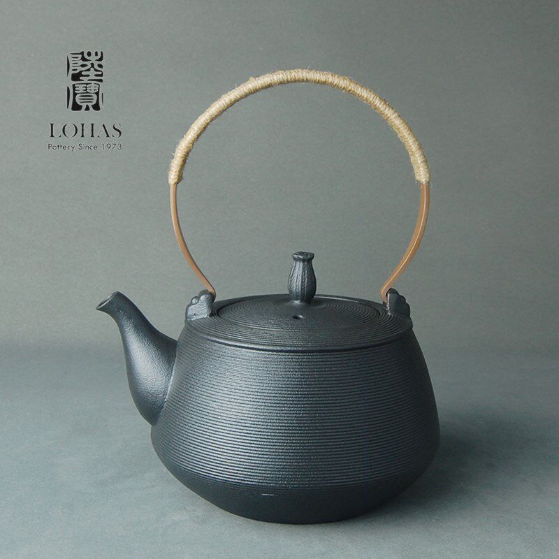 陆宝陶瓷铜制提梁烧水煮白茶泡茶禅蕴壶电陶炉明火加热直烧壶1.5L