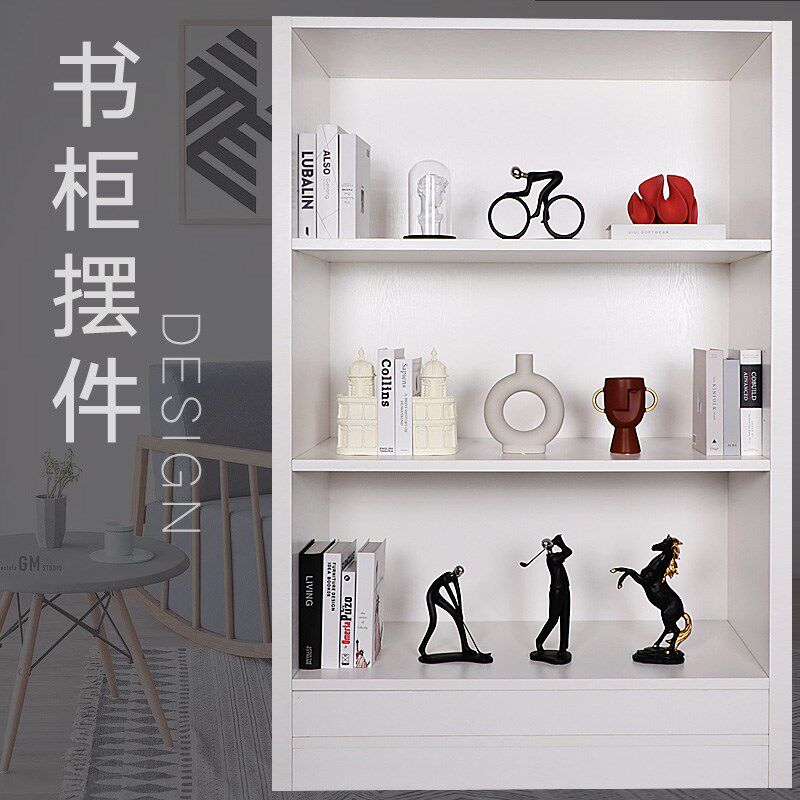 样板房客厅创意家居书架软装饰品摆件玄关工艺品书挡组合假书道具