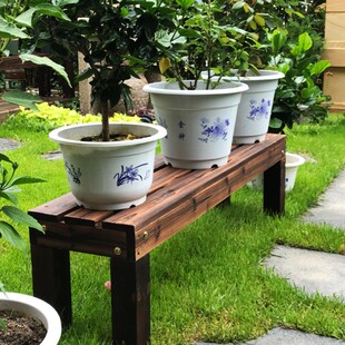 防腐实木花架子阳台装饰单个落地室内多层多肉绿萝客厅置物花盆架