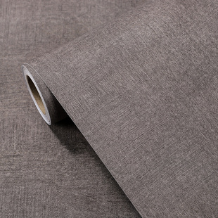 加厚深灰色布纹木纹纸自粘贴纸家具翻新亚麻家居背景墙纸壁纸贴