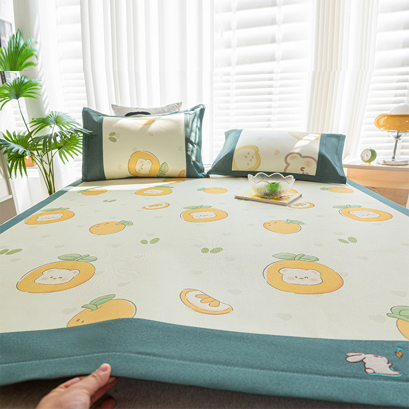 2024新款冰丝凉席夏季床笠款冰藤席可机洗学生单人定制三件套席子,床上用品,冰丝席,淘宝优惠券,粉丝福利购,淘宝优惠卷