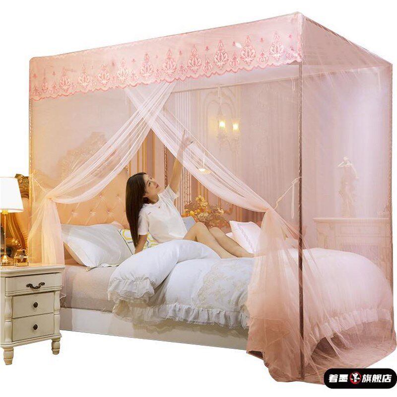 蚊帐家用卧室落地单开门老式传统支架杆加粗加厚免安装2025新款