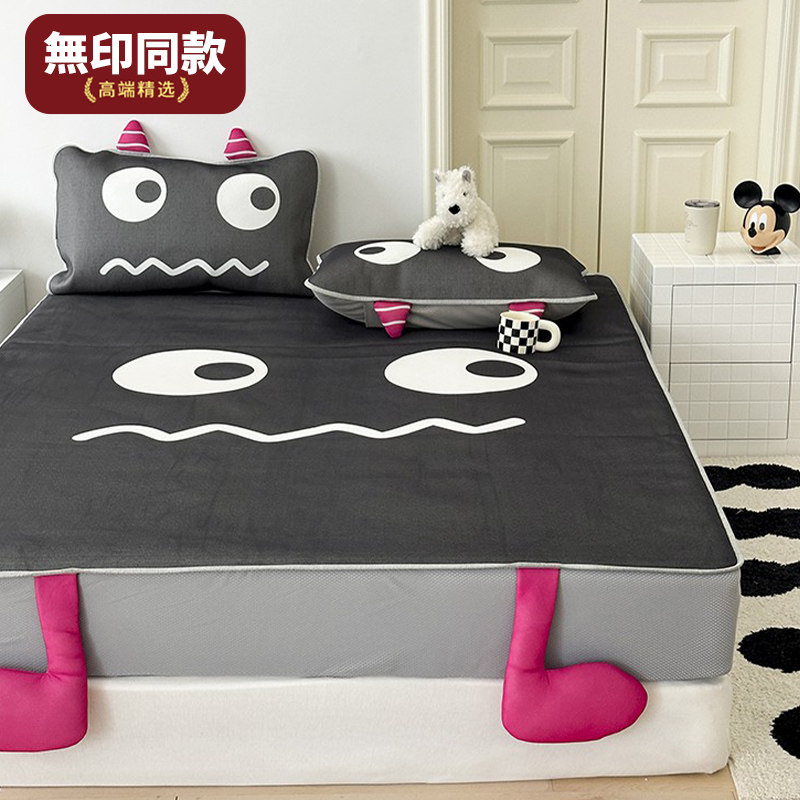 卡通异形印花冰藤床笠款凉席三件套空调凉席子,床上用品,冰丝席,淘宝优惠券,粉丝福利购,淘宝优惠卷