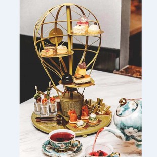 创意热气球西餐厅甜品店蛋糕陈列架展示架 寿司DIY餐具烤肉架旋转